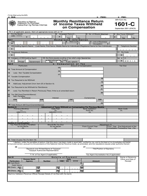 what is 1601c|BIR Form No. 1601C .